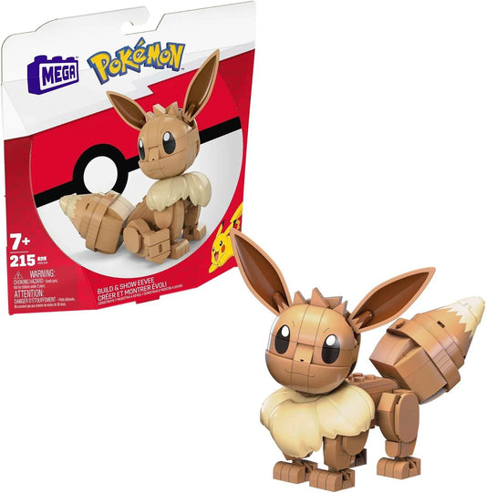 Figurine Pokemon Evoli - Eevee Build Show Playset Briques Mega Construx 215 Pièces Neuf Scelléµ