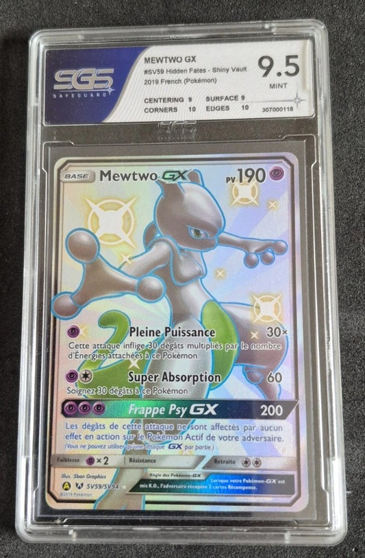 Carte Pokémon Mewtwo GX Shiny SV59/SV94 - Destinées Occultes - FR - SGS 9.5 - SL 11.5