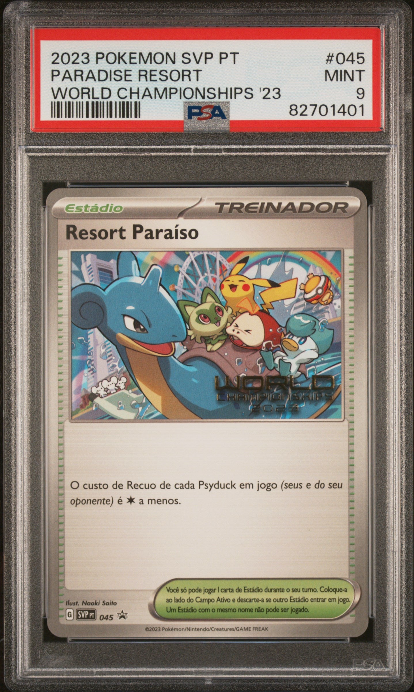 2023 Pokemon Portuguese World Championships Resort Paraíso SVP 045 PSA 9 MINT